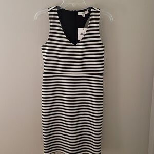 NWT Jack by BB Dakota Dress sz 4 Black White Striped Tank Cut Out Sheath